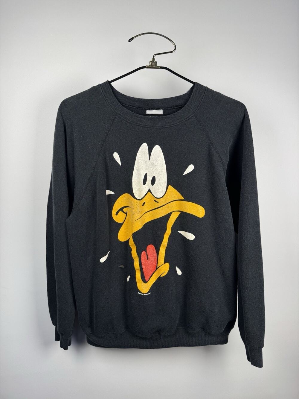 Vintage 1989 Daffy Duck Big Face Sweatshirt ACME Warners Bros. Hanes XL 23x27